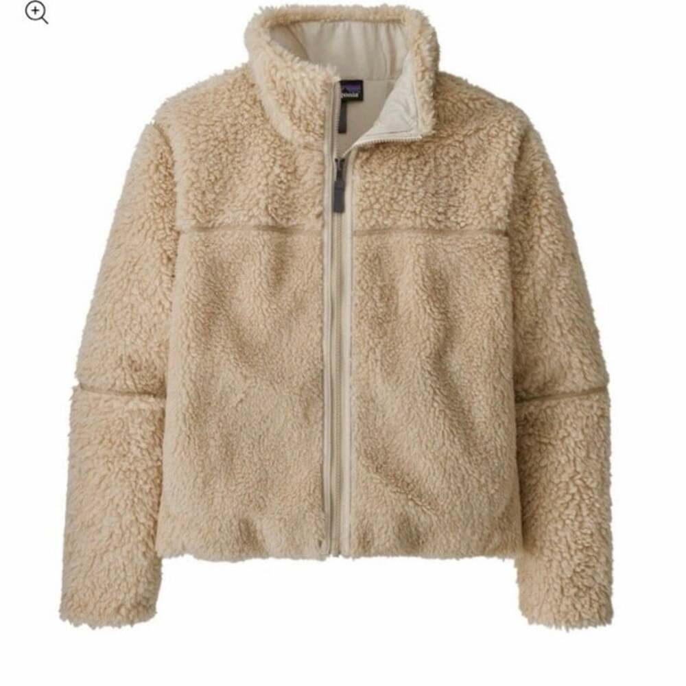 Patagonia Lunar Dusk Fleece Jacket Beige Teddy Sherpa Full Zip Women’s Medium